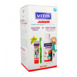 Imagen VITIS JUNIOR PACK COLUTORIO 500 ML + GEL DENTIFRICO 75 ML + CEPILLO