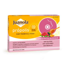 Imagen JUANOLA PROPOLIS HIEDRA MIEL CON SABOR FRUTAS DEL BOSQUE 24 PASTILLAS BLANDAS (EXPECTORANTE)