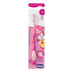 Imagen CHICCO CEPILLO DIENTES 3-6 AÑOS ROSA/MORADO/ROJO