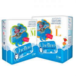 Imagen CHELINO PAÑAL BAÑADOR TALLA M 5-9 KG 12 U